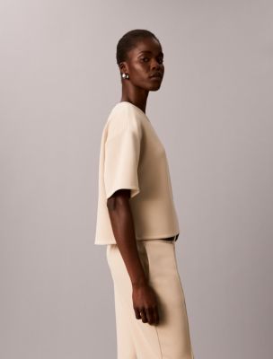 Женская мягкая футболка Calvin Klein Boxy свободного кроя, цвет: Abalone — фото 4