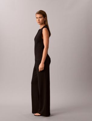 Женская майка Calvin Klein со сборками по бокам, цвет: Чёрный — фото 5