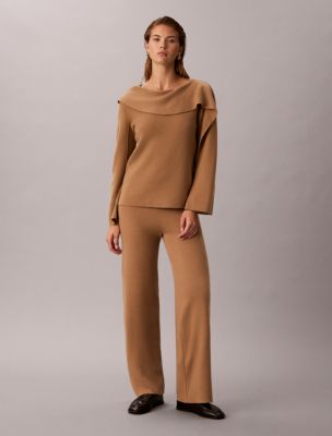 Sweater Knit Pull-On Pants, Palomino