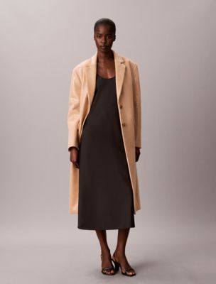 Sequined Melton Overcoat, Palomino