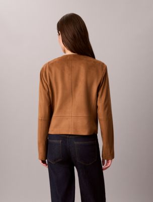 Женская куртка Calvin Klein Soft Sueded Seamed, цвет: Седельно-коричневый — фото 2