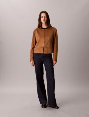 Женская куртка Calvin Klein Soft Sueded Seamed, цвет: Седельно-коричневый — фото 3