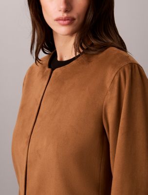 Женская куртка Calvin Klein Soft Sueded Seamed, цвет: Седельно-коричневый — фото 4