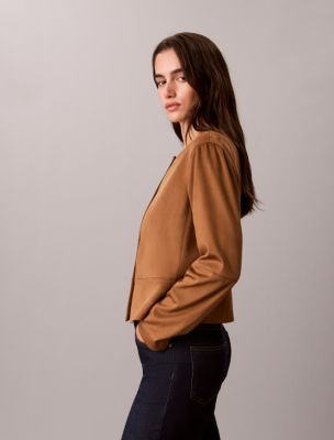 Женская куртка Calvin Klein Soft Sueded Seamed, цвет: Седельно-коричневый — фото 5