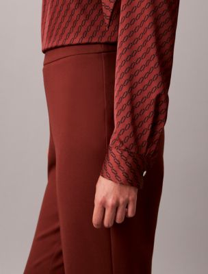Женские брюки Calvin Klein High Twist Compression Bootcut Leg, цвет: Красное дерево красный — фото 4