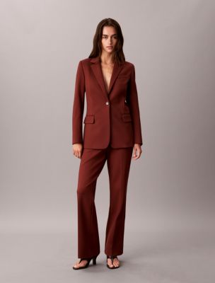 Женские брюки Calvin Klein High Twist Compression Bootcut Leg, цвет: Красное дерево красный — фото 1