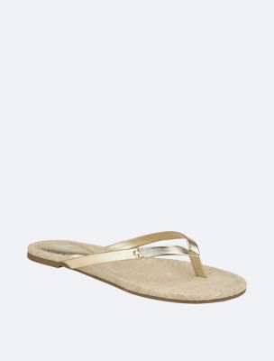 Women's Solid T-Strap Sandal, Gold