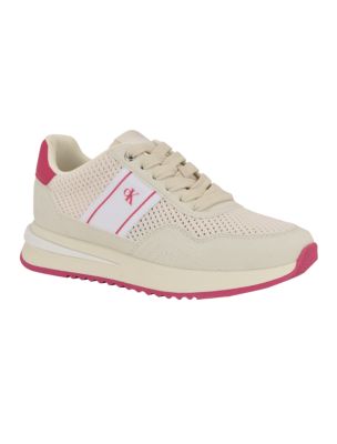 Women's Palimer Sneaker, Tan / Pink