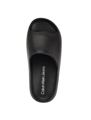 Мужские шлепанцы Calvin Klein с монограммой и логотипом, цвет: Чёрный — фото 4