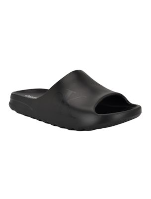 Men's Monogram Logo Pool Slide Sandal, Black