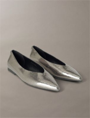 Gemeen Pointed Flats, Silver