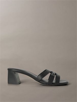 Женские босоножки Calvin Klein Adelaide на каблуке, цвет: Чёрный — фото 2