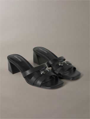 Женские босоножки Calvin Klein Adelaide на каблуке, цвет: Чёрный