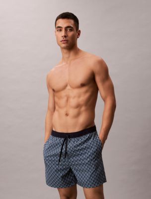 Allover Monogram Logo Swim Shorts, Iris Bliss