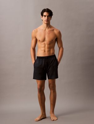 Allover Monogram Logo Swim Shorts, Black