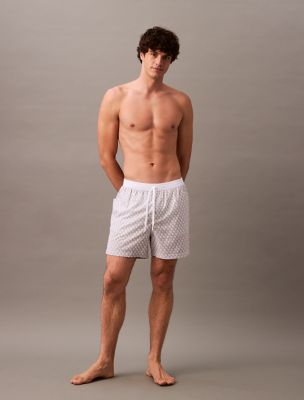 Allover Monogram Logo Swim Shorts, Ash