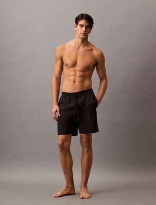 Core Volley Monogram Logo Swim Shorts, Black