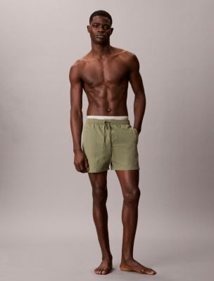 Logo Waistband Swim Shorts, Deep Lichen Green