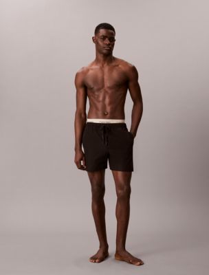 Logo Waistband Swim Shorts, Black