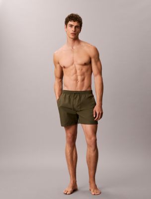 Icon Logo Drawstring 5" Swim Shorts, Olive Night