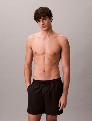 Icon Logo Drawstring 5" Swim Shorts, Black