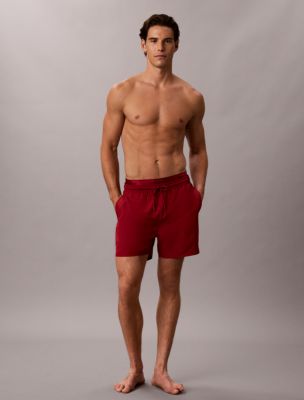 Icon Logo Double Waistband Swim Shorts, Rio Red