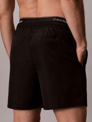 Мужские шорты Calvin Klein Icon Logo Double Waistband Swim Shorts, цвет: Чёрный — фото 5