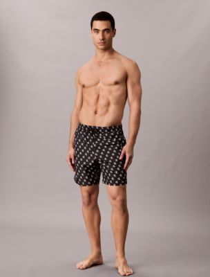 Icon Logo Drawstring 7" Swim Shorts, Collegiate Logo Black
