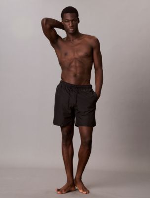 Icon Logo Drawstring 7" Swim Shorts, Black