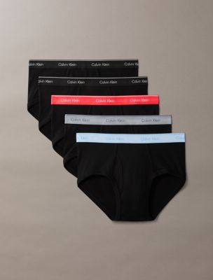 Cotton Classics 5-Pack Brief, Black Bodies W/ Black/Misty Grey/Punch Pink/Breezy Blue/Black W Bs