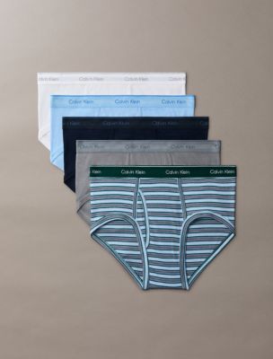 Cotton Classics 5-Pack Brief, Dark Sapphire/Convoy/Midtown Stripe+Emerald Green/Hydrangea Blue/ White