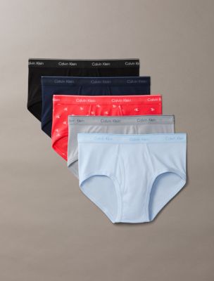 Cotton Classics 5-Pack Brief, Shoreline/Misty Grey/Diamond Logo Punch Pink/Breezy Blue/Black