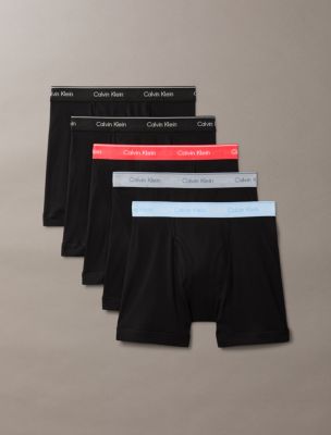 Cotton Classics 5-Pack Boxer Brief, Black /  Breezy Blue Multi