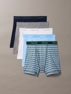 Cotton Classics 5-Pack Boxer Brief, Dark Sapphire/Convoy/Midtown Stripe+Emerald Green/Hydrangea Blue/Classic White