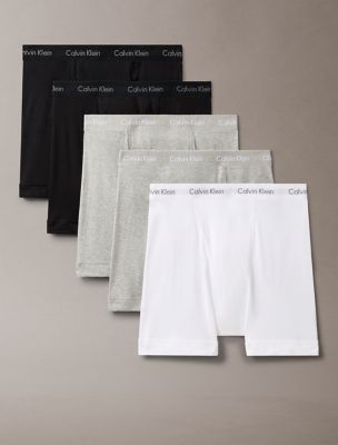 Cotton Classics 5-Pack Boxer Brief, Heather Grey / Black / White