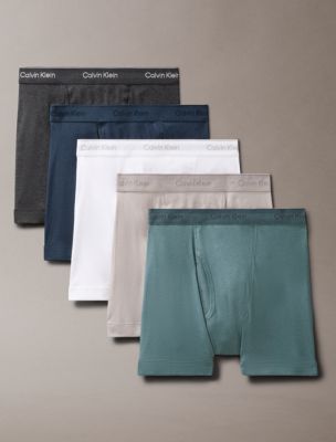 Cotton Classics 5-Pack Boxer Brief, Ink/Blue Performance/Ash/White/Charcoal Heather