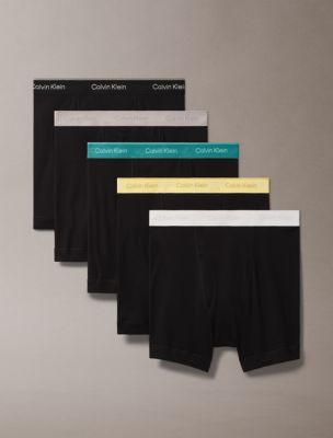 Cotton Classics 5-Pack Boxer Brief, Black/Lively/Teal/Ash