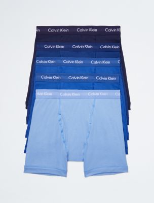 Cotton Classics 5-Pack Boxer Brief, Blue Multi