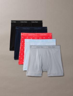 Cotton Classics 5-Pack Boxer Brief, Shoreline/Misty Grey/Diamond Logo Punch Pink/Breezy Blue/Black