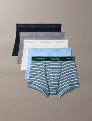 Cotton Classics 5-Pack Trunk, Dark Sapphire/Convoy/Midtown Stripe+Emerald Green/Hydrangea Blue/Classic White