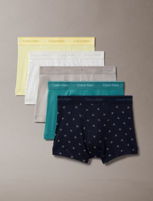 Cotton Classics 5-Pack Trunk, Lovely Teal / Diamond Logo / Garden Globe / Snow Heather / Ash