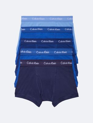 Cotton Classics 5-Pack Trunk, 1 Periwinkle / 2 Mazarine Blue /  1 Dark Night /  1 Evening Blue