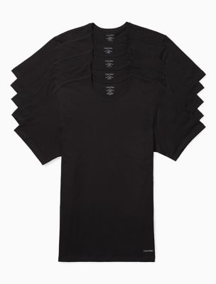 Cotton Slim Fit 5-Pack Crewneck T-Shirt, 5 Black