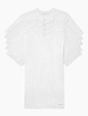 Cotton Slim Fit 5-Pack Crewneck T-Shirt, 5 White