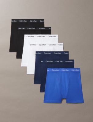 Cotton Stretch 7-Pack Boxer Brief, Blue / Black / White