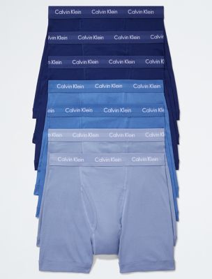 Cotton Classics 7-Pack Boxer Brief, Blue Multi