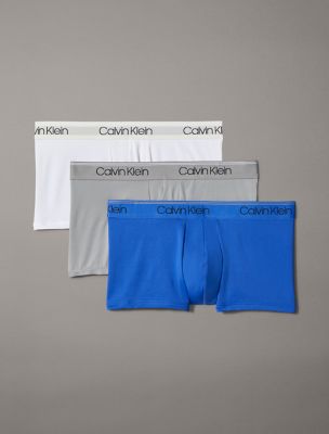 Micro Stretch 3-Pack Low Rise Trunk, Blano De Blano / Dazzling Blue / Griffin