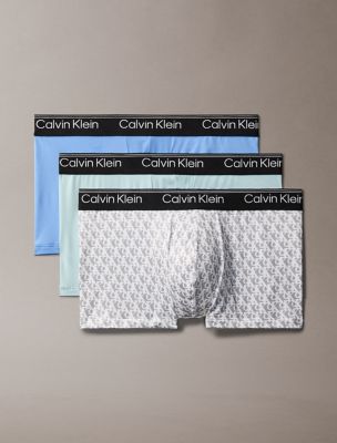 Micro Stretch 3-Pack Low Rise Trunk, Glacier / Plush Monogram / Ash / Sterling Blue