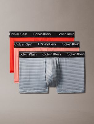 Micro Stretch 3-Pack Low Rise Trunk, Molten /Sammie Stripe / Sleet / Crabapple
