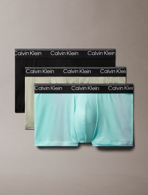 Micro Stretch 3-Pack Low Rise Trunk, Black/Palm Leaf Stripe+Beau Blue/Foggy Mauve